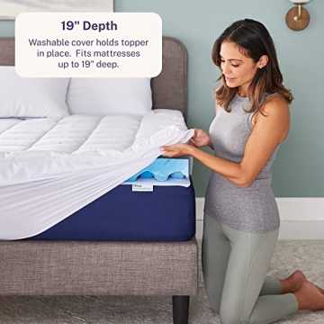Sleep Innovations 4 Inch Gel Memory Foam Mattress Topper