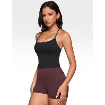 INGIA Scoop Neck Workout Tank Top with Built-in Bra