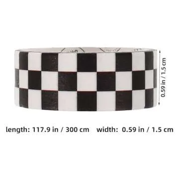 TEHAUX 6 Rolls Grid Washi Tape, Scrapbook Washi Tape Printing Tape DIY Paper Tape Checkered Bulletin Board Border self-Adhesive Checkered Tape Stationery Tape Plaid Washi Tape for Art Craft