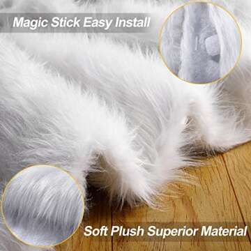 iMucci 60/48/36/30in Thick Wool Fur Tree Skirt Snowy White Plush Velvet Wool-Like Chirstmas Tree Skirt Holiday Party Decoration (30 inch/0.84LB)