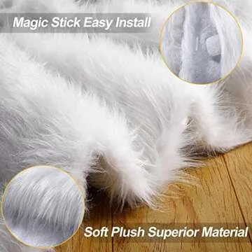 iMucci Thick Wool Fur Tree Skirt for Christmas Elegance