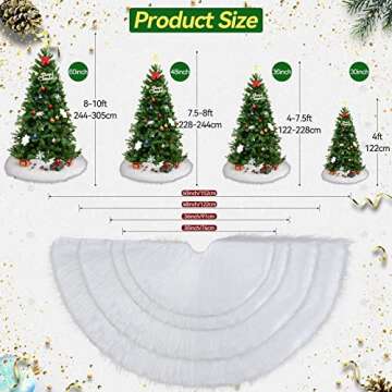 iMucci 60/48/36/30in Thick Wool Fur Tree Skirt Snowy White Plush Velvet Wool-Like Chirstmas Tree Skirt Holiday Party Decoration (30 inch/0.84LB)