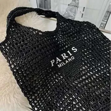 Bufftieo Straw Woven Tote Bag - Chic Beach Companion