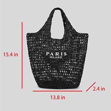 Bufftieo Straw Woven Tote Bag - Chic Beach Companion