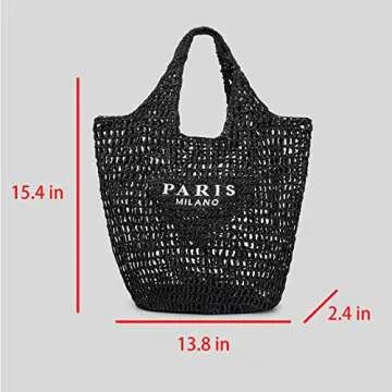 Bufftieo Straw Woven Tote Bag - Chic Beach Companion