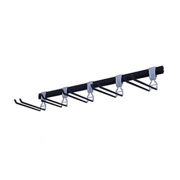 SafeRacks Wall Mounted Ski/Snowboard Rack - Includes 5 Storage Hooks