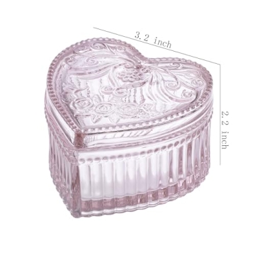 Gaolinci Crystal Glass Heart-Shaped Dish for Jewelry and Candy