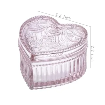 Gaolinci Crystal Glass Heart-Shaped Dish for Jewelry and Candy