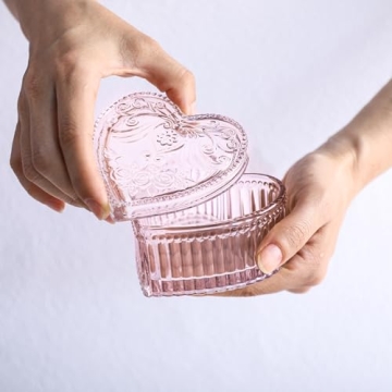 Gaolinci Crystal Glass Heart-Shaped Dish for Jewelry and Candy