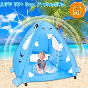 Shark Baby Beach Tent with Pool & UV Protection