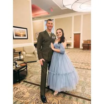 Eightale Tulle Dotted Prom Dress Tea-Length for Teens Off Shoulder Champagne Tulle Dress Elegant A-Line Sweetheart Formal Evening Party Gown Petite Size 2