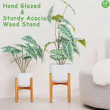 HFHOME Modern Large Planters with Stands Set of 2