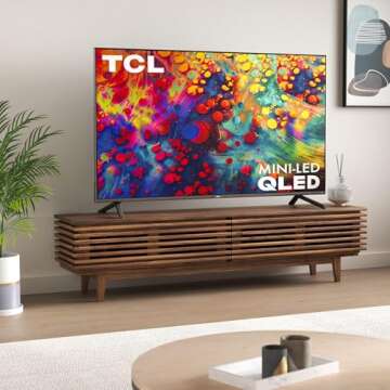 TCL 65-inch 6-Series 4K UHD Dolby Vision HDR QLED Roku Smart TV - 65R635, 2021 Model, Black