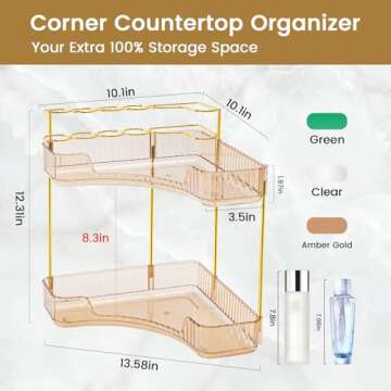 NATURE'S SOURCE Corner Makeup Organizer - Stylish Storage