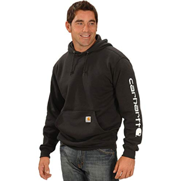 Carhartt Men's Loose Fit Midweight Logo Sleeve Graphic Sweatshirt in Black - Medium