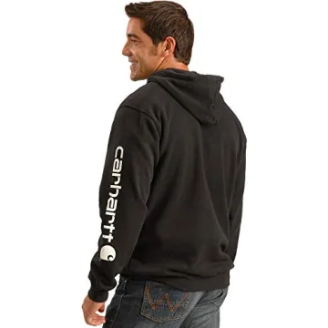 Carhartt Men's Midweight Logo Sleeve Sweatshirt in Black