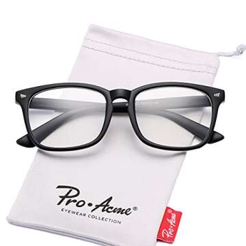 Pro Acme Non-prescription Eyeglass Frames in Matte Black