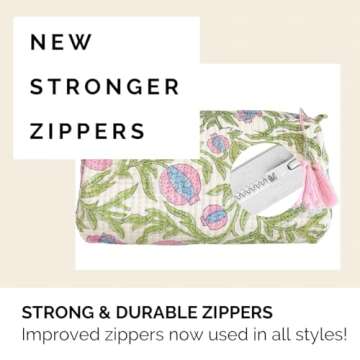 Palmetto Home Block Print Toiletry Case & Makeup Bag - Blue & Green Pomegranate