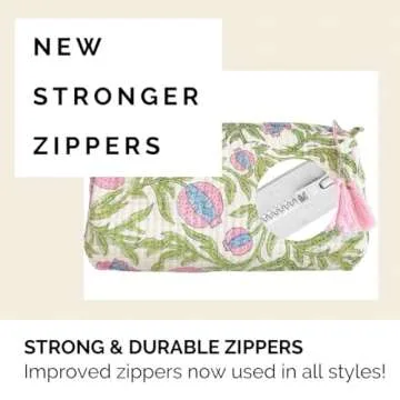 Palmetto Home Block Print Toiletry Case & Makeup Bag - Blue & Green Pomegranate