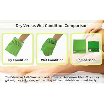 GOLDSANGSA Songwol Towel Exfoliating Towel Bath Washcloth 4 Pcs (Green) for Dead Skin