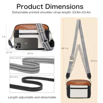 FROKAN Crossbody Bags for Women, Vegan Leather Crossbody Purses for Women, Small Trendy Shoulder Handbags for Travel (Black)