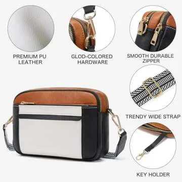 Stylish FROKAN Vegan Leather Crossbody Bag for Women