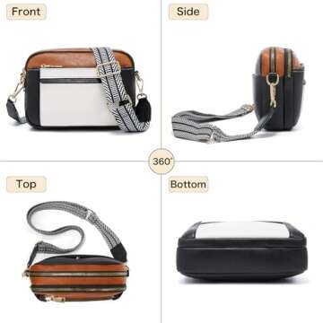 FROKAN Crossbody Bags for Women, Vegan Leather Crossbody Purses for Women, Small Trendy Shoulder Handbags for Travel (Black)