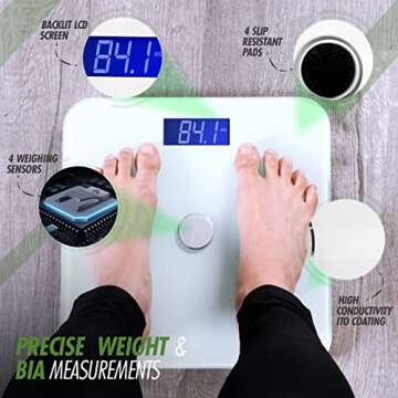 ShareVgo Scale for Body Weight Smart Digital Body Composition Analyzer Wireless Bathroom Body Fat Sc...