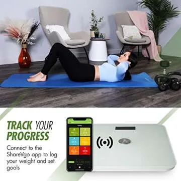 ShareVgo Scale for Body Weight Smart Digital Body Composition Analyzer Wireless Bathroom Body Fat Scale with App for Weight, Fat, Water, BMI, BMR, Muscle Mass, and Trending Analysis - SWS200