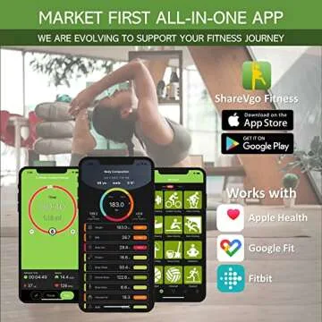 ShareVgo Scale for Body Weight Smart Digital Body Composition Analyzer Wireless Bathroom Body Fat Scale with App for Weight, Fat, Water, BMI, BMR, Muscle Mass, and Trending Analysis - SWS200