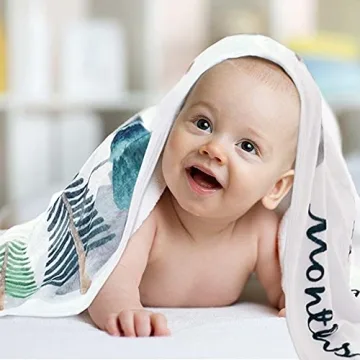 Ultra-Soft Baby Milestone Blanket with Stickers Gender Neutral