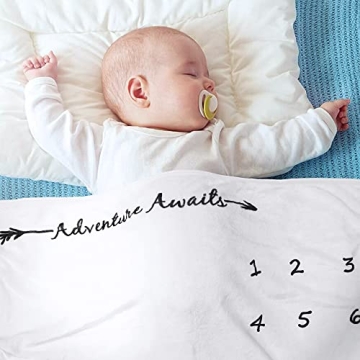 Ultra-Soft Baby Milestone Blanket with Stickers Gender Neutral