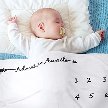 Ultra-Soft Baby Milestone Blanket with Stickers Gender Neutral
