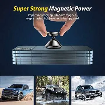 CASEKOO【1 Second Installation】 Magnetic Car Phone Holder, Universal 360° Rotation Strong Magnet Car Phone Holder Mount for Dashboard Compatible with iPhone, Samsung, LG, Google and All Cell Phone