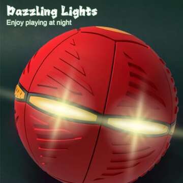 Moiitru Flying Saucer Ball for Dogs Flying Saucer Ball Pet Toy Interactive Flying Saucer Dog Toy Portable, Green 6 Lights