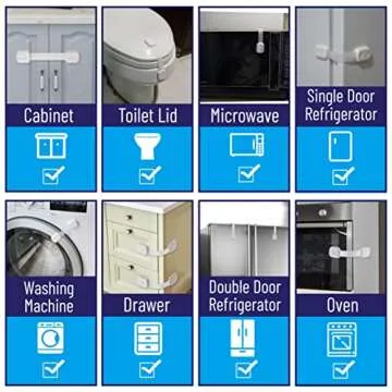 Bates Child Safety Strap Locks - 6 Pack for Home Safety