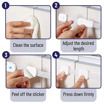 Bates Child Safety Strap Locks - 6 Pack for Home Safety