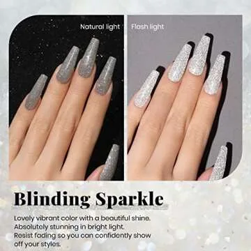 Beetles Reflective Glitter Gel Nail Polish Set for Stunning Nails