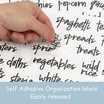 FYY Home Organization Labels,168PCS Food Label Stickers, Preprinted Label Stickers for Kitchen Pantry Storage and Cleaning,Water & Oil Proof Pantry Label Stickers for Jars, Canisters,Boxes,Bins, Black