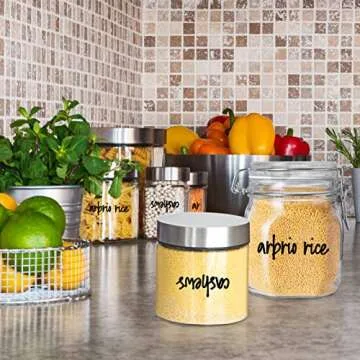FYY Home Organization Labels,168PCS Food Label Stickers, Preprinted Label Stickers for Kitchen Pantry Storage and Cleaning,Water & Oil Proof Pantry Label Stickers for Jars, Canisters,Boxes,Bins, Black