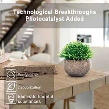 ODOM Small Fake Plants Bathroom Decor, 2 Pcs Mini Artificial Plants in Pots Indoor, Faux Potted Plan...