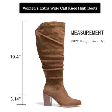 Luoika Women's Extra Wide Calf Knee High Boots Stylish Comfort