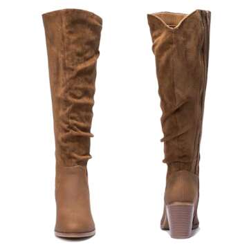 Luoika Women's Extra Wide Calf Knee High Boots Stylish Comfort