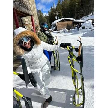 Cicy Bell Womens One Piece Ski Suits Winter Outdoor Sports Jumpsuit Fur Collar Coat Windproof Waterproof Hooded Snowsuit