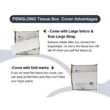 PENGLONG Tissue Box Cover 5X5X5'' PU Leather Tissue Holder Square Tissue Cube Box Organizer for Bathroom Vanity Countertop, Car, Night Stands, Office, Home, Kitchen (1Pack, White)