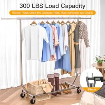 Camabel Clothes Rack Heavy Duty Metal Garment Rack Standing Rolling Clothing Rack for Hanging Clothe...