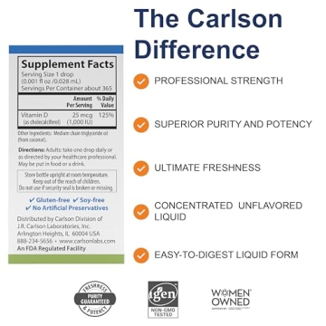 Carlson Vitamin D Drops 1,000 IU for Immune Health