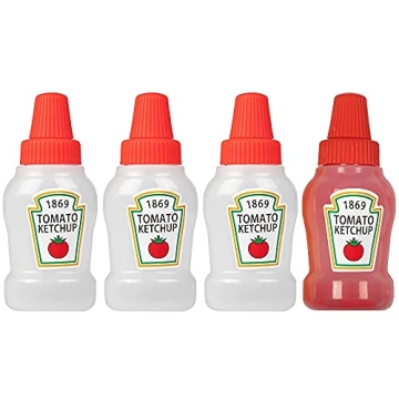 Mini Ketchup Bottles - RONRONS Refillable Squeeze Containers for Kids