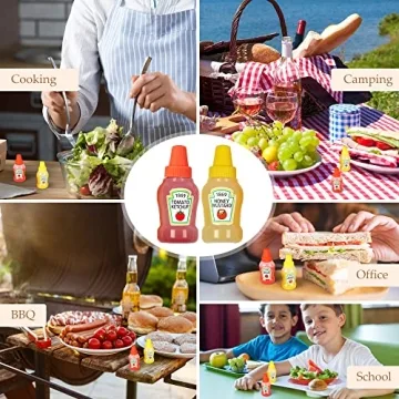 Mini Ketchup Bottles - RONRONS Refillable Squeeze Containers for Kids