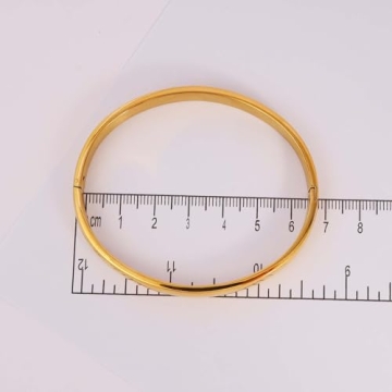 Gold Stainless Steel Oval Bangle | MILAKOO 8MM Bracelet